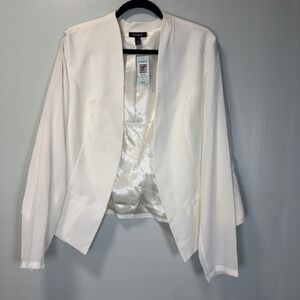 torrid White Open Front Blazer